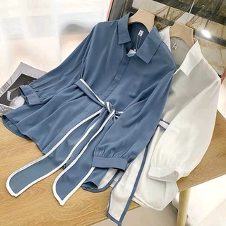 Vallina Outfit Mika Shirt Blouse Plained Atasan Kemeja Wanita Korean Style Muslim Premium
