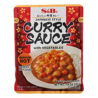 เอสแอนด์บีแกงกะหรี่สำเร็จรูปผสมผักรสเผ็ดกลาง 210กรัม S&amp;B instant curry mixed with vegetable, medium spicy 210 grams