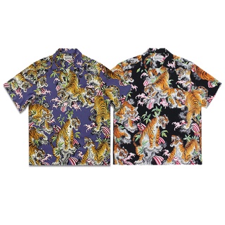 15T4 WACKO MARIA flower and Tiger high street loose casual wear Hawaii short sleeve shirt