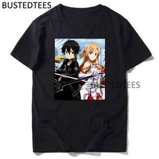 ㏘㏂※Asuna Kirito Men T-shirts Anime Sword Art Online New Ulzzang Print Vintage Men T-Shirt Short Sleeve Harajuku Chic Top