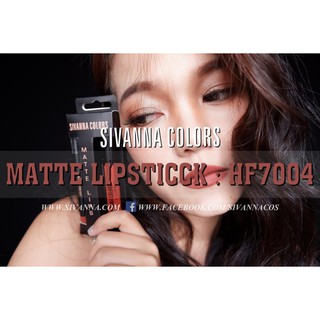 🚚( ถูก/แท้มีทุกเบอร์ )🚚 Sivanna Colors Matte Lip HF7004 สุดคุ้ม! ลิปซีเวียน่า 2in1 ลิปกลอส + ดินสอเขียนขอบปาก