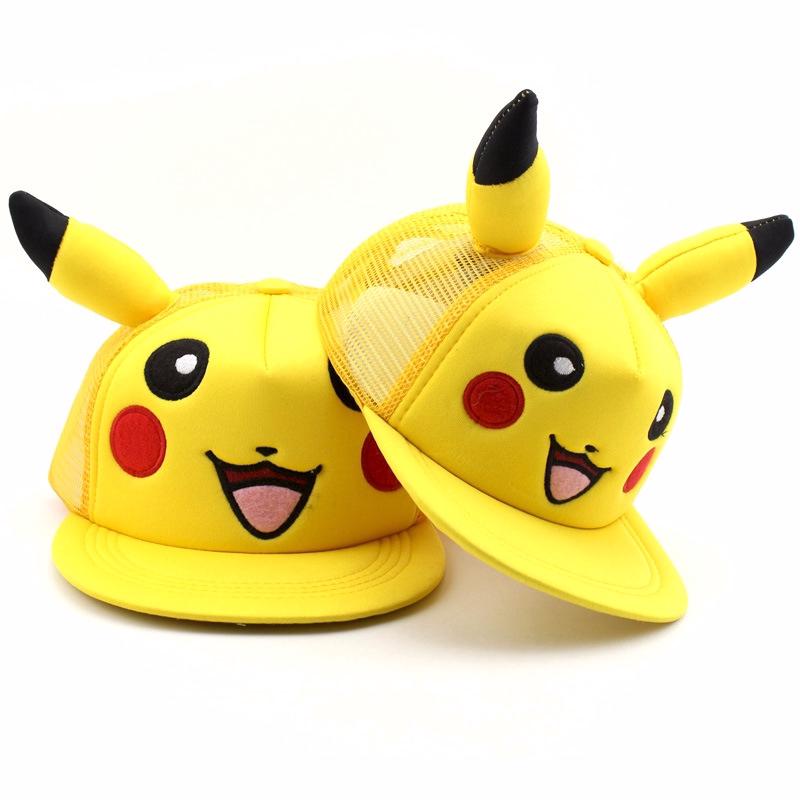 หมวกกันแดด ลายโปเกม่อน Pikachu สไตล์ฮิปฮอป สําหรับแม่ และลูก