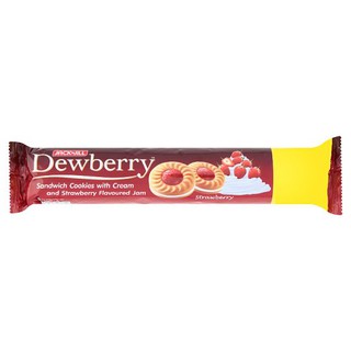 ✨นาทีทอง✨ ดิวเบอร์รี่ คุกกี้ ไส้ครีมและแยมสตรอเบอร์รี่ 105กรัม Dewberry Cookies with Cream Jam and Strawberry Jam 105 gm