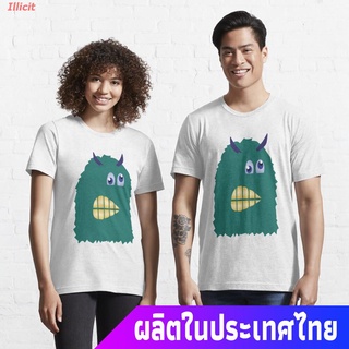 Illicit เสื้อยืดผู้ชายและผู้หญิง Monster grim face with horns Essential T-Shirt Sports T-shirt