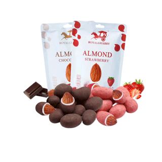 Almond Royal Gharry อัลมอนด์ แอลมอน เคลือบ อัลมอนด์เคลือบช็อคโกแลต มี 2 รสชาติ