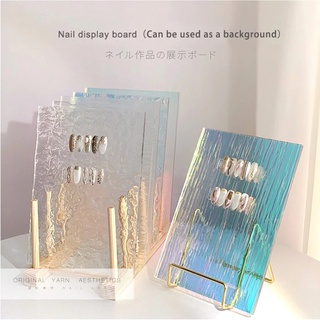 [รุ่นผิวขรุขระ] แผ่นอะคริลิค โชว์ตัวอย่างลายเล็บ Acrylic Nail Display สำหรับติดตัวอย่างลายเล็บ หรือจับถ่ายรูปเล็บ