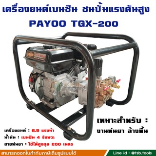 เครื่องยนต์ 6.5 แรง ชนปั๊มพ่นยาแรงดันสูง Payoo รุ่น TGF-200