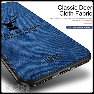 Realmi 8i Case Deer Pattern Cloth Fabric Back Covers For OPPO Realmy Raelme Realme 8 Pro 8i Soft Bumper ShockproofCoque