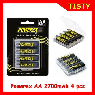 POWEREX  AA 2700mAh  4 ก้อน  Rechargeable Battery ถ่านชาร์จ พร้อมกล่องใส่ถ่าน