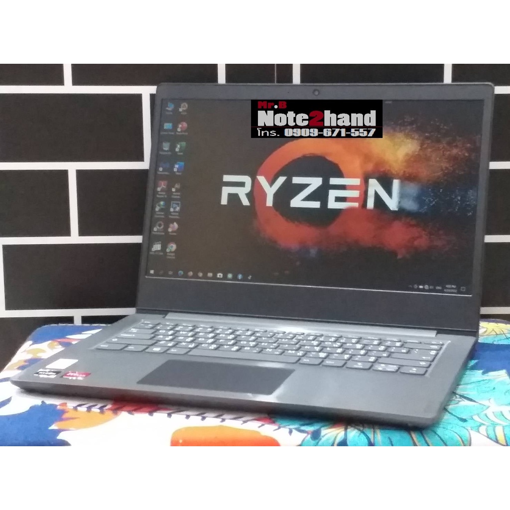 โน๊ตบุ๊คมือสอง LENOVO CPU AMD Ryzen 5 4500U จอ14”FHD 60Hz แรม8+NVMe256+การ์ดจอ Vega 6+ประกันศูนย์