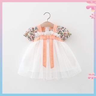 2022 summer new floral Chinese dress for girls ethnic style gauze dress for 0-2 years old 3-year-old princess dress for women trendy