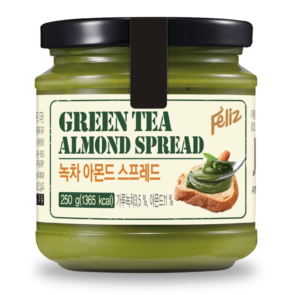 🌱Feliz Green Tea Almond Milk Spread🇰🇷 [250 g.] ::  แยมชาเขียวผสมแอลมอนด์จากเกาหลีแสนอร่อย🇰🇷 | Shopee Thailand