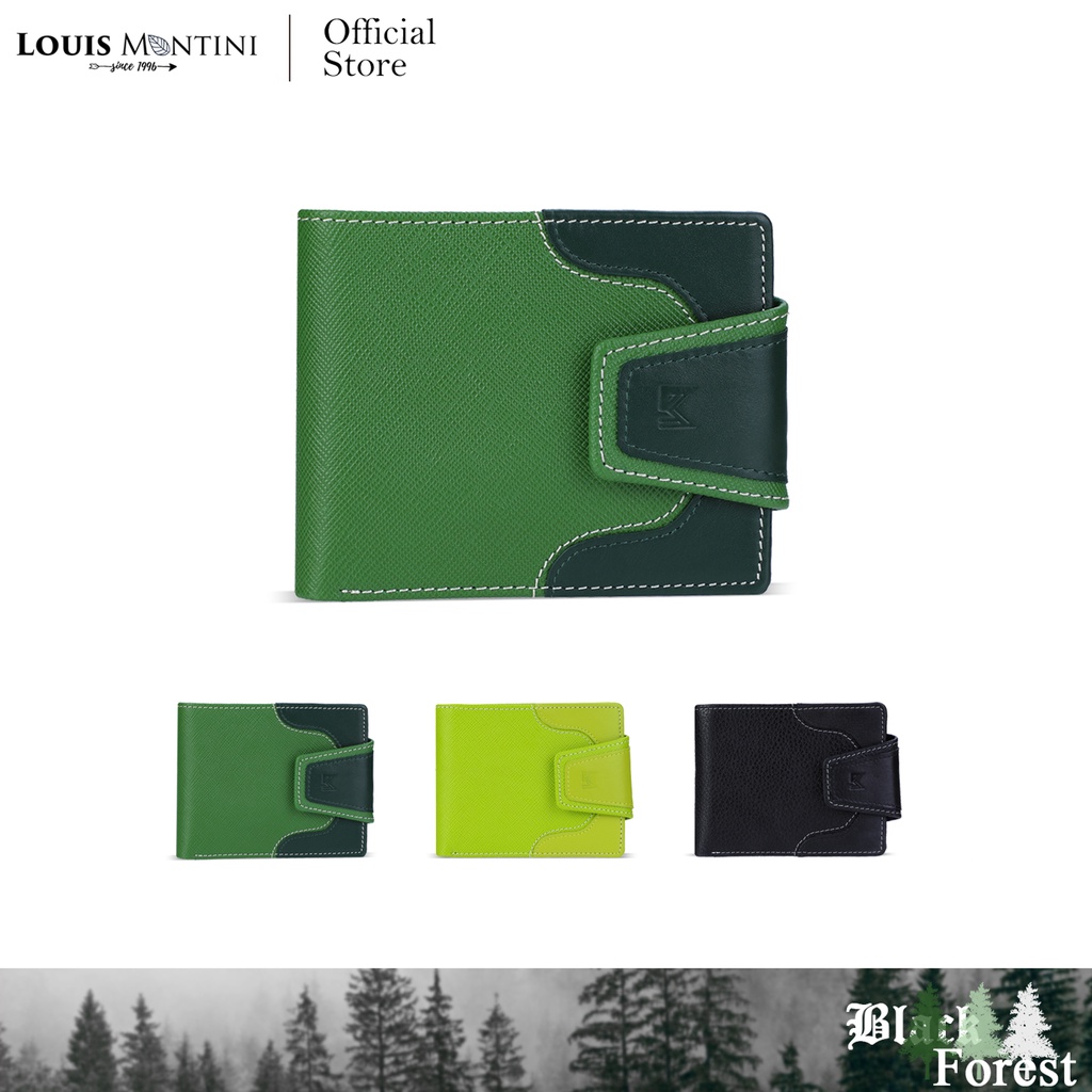 Louis Montini (Black Forrest) กระเป๋าสตางค์ผู้ชาย กระเป๋าหนังแท้ หูล็อคแม่เหล็ก Men's Wallet TTM101