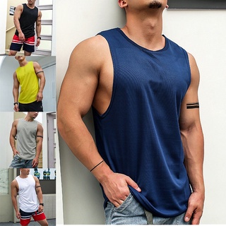 เสื้อกล้ามผู้ชาย รุ่นบางเบา หลากสี เสื้อกล้าม นุ่มลื่นสบาย Men Plain Sleeveless Singlets