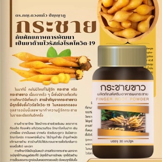 กระชายขาว 500 มก./แคปซูล Finger root powder มาตรฐานโรงงาน อย.50-1-05258-5-0334