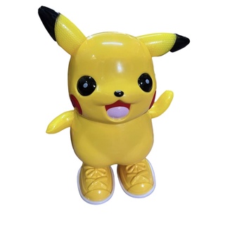 ตุ๊กตาหุ่นยนต์ของเล่นเด็ก PIKACHU ใส่ถ่านได้มีไฟมีเสียงเต้นได้