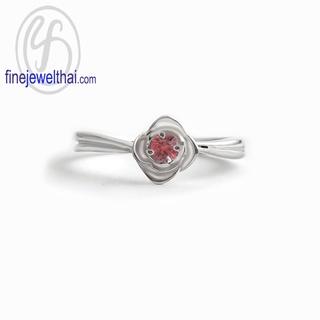 Finejewelthai-แหวนทับทิม-ทับทิม-แหวนพลอย-แหวนเงินแท้-พลอยประจำเดือนเกิด-Ruby-Silver-Ring-Birthstone-R1375rb