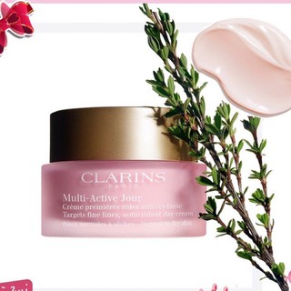 ของแท้_Clarins Multi Active Jour Targets Fine Lines Antioxidant Day Cream Normal To Dry Skin 2ml