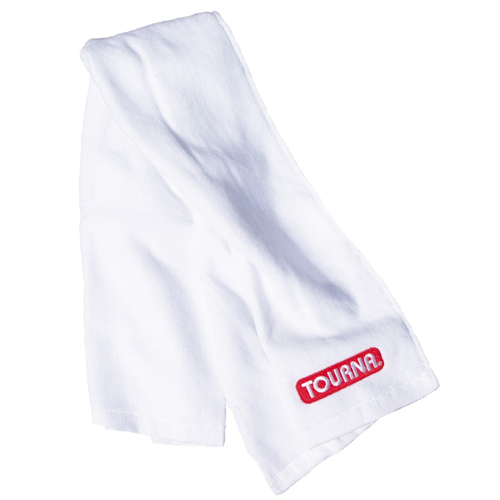 Tourna Sport Towel ผ้าขนหนู Cotton 100 %สีขาว ปักโลโก้ Tourna สำหรับ เทนนิส แบดมินตันและกีฬาทุกประเภ
