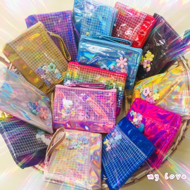ส่งจากไทย กระเป๋าสตางค์ โพโลแกรม มีลูกปัดน่ารักๆ mylove156 น่ารักมากๆ
