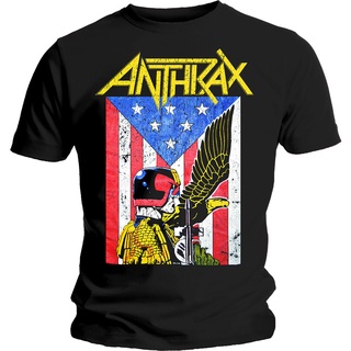 เสื้อยืดผ้าฝ้ายAnthrax Dredd Eagle เสื้อยืดแฟชั่นใหม่L XL  XXL 3XL