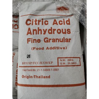 กรดซิตริก กรดมะนาว กรดเปรี้ยว Citric Acid Anhydrous  ขนาด 25 กก. กรุณากดสั่ง 1 กระสอบต่อ​1​ออร์​เดอร์​  นะคะ