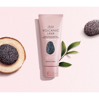 The face shop ครีมลอกสิว สิวหัวดำ สิวเสี้ยน Jeju volcanic lava impurity-removing nose pack