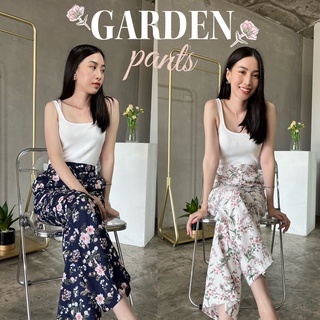 LOVEYOUMADLY.BKK - Garden pants🏕กางเกงขายาวลายดอกไม้ กางเกงทรงกระบอก กางเกงใส่ทำงาน กางเกงขายาวสไตล์เกาหลี