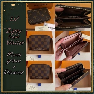 [สอบถาม​ก่อน​กด​ซื้อ​]​ แท้​ 💯 New Louis Vuitton Zippy Coin ลาย​ Monogram/Damier Wallet