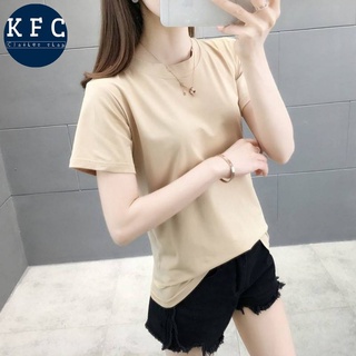 🌟KFC🌟🐱 ถูกที่สุด 🐱 เสื้อยืดคอกลม สีพื้นแมชได้กับทุกลุคผ้านิ่มใส่สบาย สไตล์เรียบง่าย 081