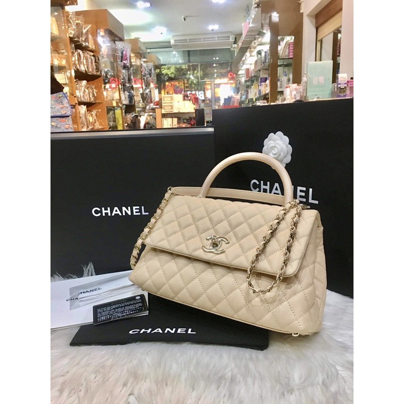 New #Chanel #CoCo 10.5”Beige/Lizard full set (บัตรเครดิตชาร์จ3%)  🧧🀄️ 155,898฿
