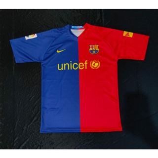 เสื้อกีฬาแขนสั้น พิมพ์ลาย Barcelona Jersey 2008/2009