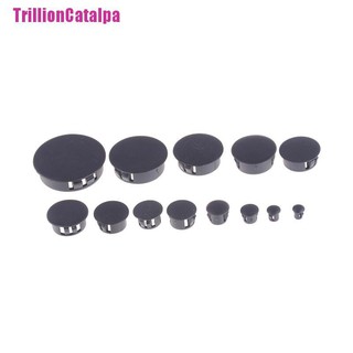 [Trillion] จุกปิดปลายท่อ พลาสติก ทรงกลม สีดํา 4 ชิ้น ต่อล็อต