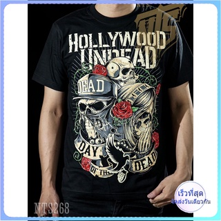 HOLLYWOOD UNDEAD ROCK เสื้อยืด เสื้อวง เสื้อดำ สกรีนลายอย่างดี ผ้าหนานุ่ม ไม่หดไม่ย้วย  T SHIRT S M L XL XXL