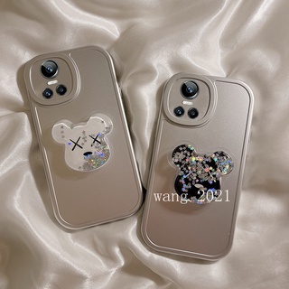ใหม่ พร้อมส่ง เคสโทรศัพท์มือถือนิ่ม ลายหมี มีทรายไหล เรียบง่าย สีพื้น สําหรับ Realme GT Neo3 Neo 3T Realme9 Pro Narzo 50 5G 2022