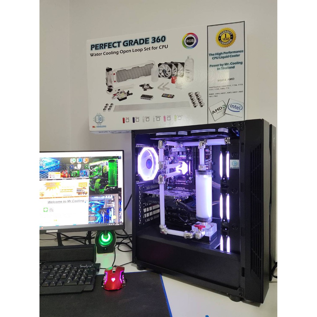 Mr.Cooling รุ่นPerfect Grade240 RGB ชุดน้ำCPU ระบบเปิด หม้อน้ำ2ตอนท่ออะ