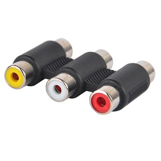 ข้อต่อเสียง3 Rca Av Audio Video Female To Female สายเคเบิ้ลเสียงและวิดีโอ