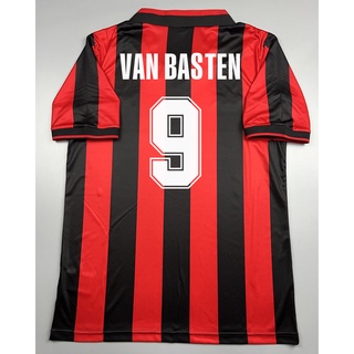 เสื้อบอล ย้อนยุค เอซี มิลาน เหย้า 1990 Retro AC Milan Home พร้อมเบอร์ชื่อ 9 VAN BASTEN เรโทร คลาสสิค 1990-92