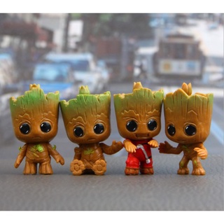 ตุ๊กตาฟิกเกอร์ Guardians Of The Galaxy Baby Groot 4 ชิ้นสําหรับเด็ก