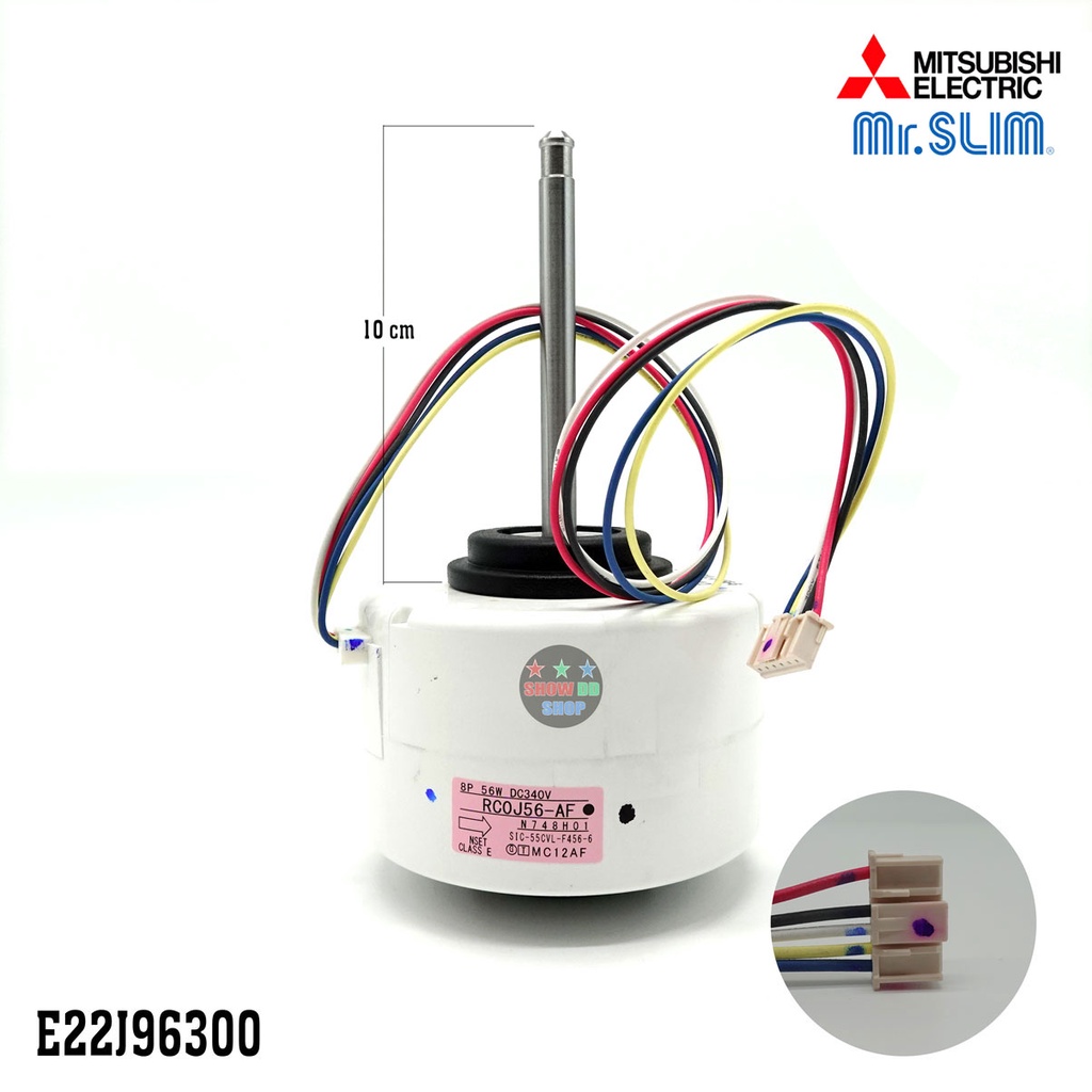 มอเตอร์คอยล์เย็นแท้ MITSUBISHI ELETRIC MR.SLIM Part NO E22J96300  มิตซูบิชิ อิเลคทริล แกนยาว DC 340V