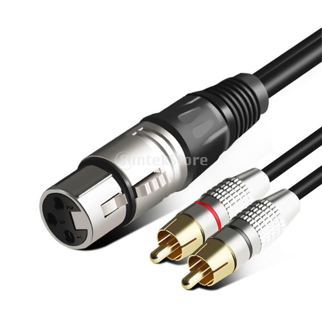 Rca ตัวผู้ ไป XLR ตัวเมีย แจ็ค ลําโพง สาย Y-Splitter เชื่อมต่อ สายอะแดปเตอร์