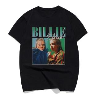 Tshirtคอลูกเรือcrew neckT Shirts Billie Eilish Print 90s Vintage Black T-Shirt  T Shirt Men Tops Tee 100 Cotton Cal Stre