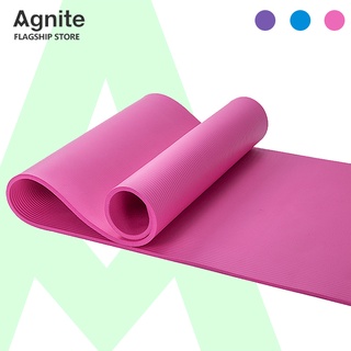 Agnite เสื่อโยคะ เบาะโยคะ แผ่นรองโยคะ  หนา 10มม ขนาด 183x61cm/185×80cm ฟรีสายหิ้วพกพา กีฬา ​ฟิตเนส Yoga Mat