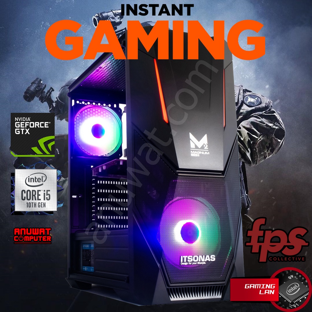 คอมพิวเตอร์ทำงานเล่นเกมส์ Intel Core I5-10400f RAM 16GB GTX-1650 (GEN10)