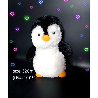 🐧 เพนกวิ้น🖤 Penguin🐧ตุ๊กตานกเพนกวิ้น /13"/  ตุ๊กตาขนนุ่ม