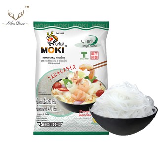 MOKI บุกเส้นแบนกลม 280 กรัม (FK0019-1) บุก บุกเส้น คีโต คลีน เจ ไม่มีแป้ง เส้นบุกคีโต keto clean Konjac Linguini