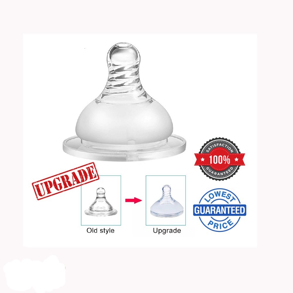 INEX2SHOP จุกนมคอกว้างแบบเกลียว จุกนมซิลิโคนแบบนุ่มปราศจาก Bpa