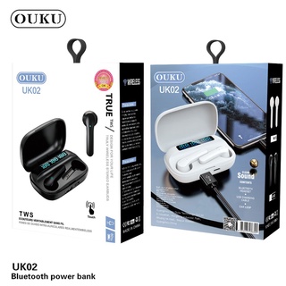 หูฟัง บลูทูธ OUKU UK02 มีจอ LED เป็น แบตสำรอง ได้ด้วย หูฟัง Bluetooth Power Bank แตะทัสกรีน สัมผัสได้