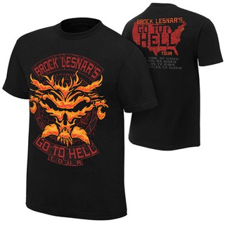 WWE เสื้อยืดมวยปล้ำ เสื้อยืด จัดส่ง 2-3 วัน Brock Lesnar Go To Hell