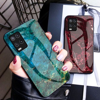 OPPO A54 A74 A94 4G / 5G Casing Fashion Marbled Glass Back Hrad Phone Case ปลอกโทรศัพท์